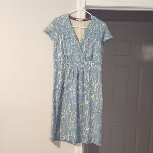 Boden Blue and White Midi Dress